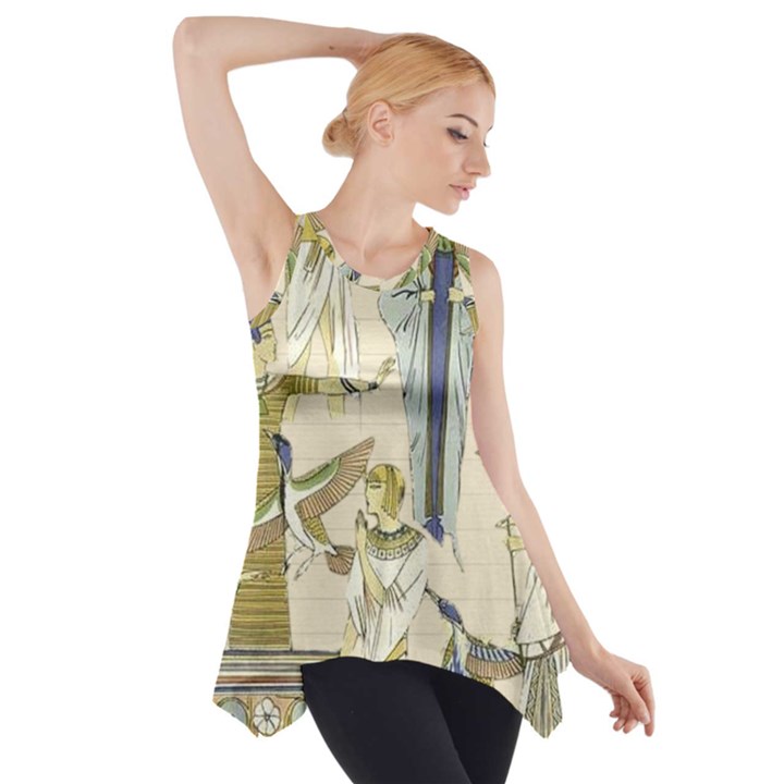 Egyptian Paper Woman Dress Design Side Drop Tank Tunic