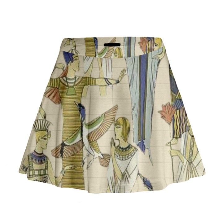 Egyptian Paper Woman Dress Design Mini Flare Skirt