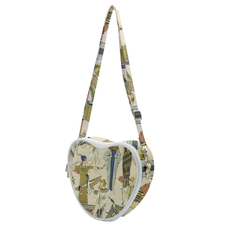 Egyptian Paper Woman Dress Design Heart Shoulder Bag