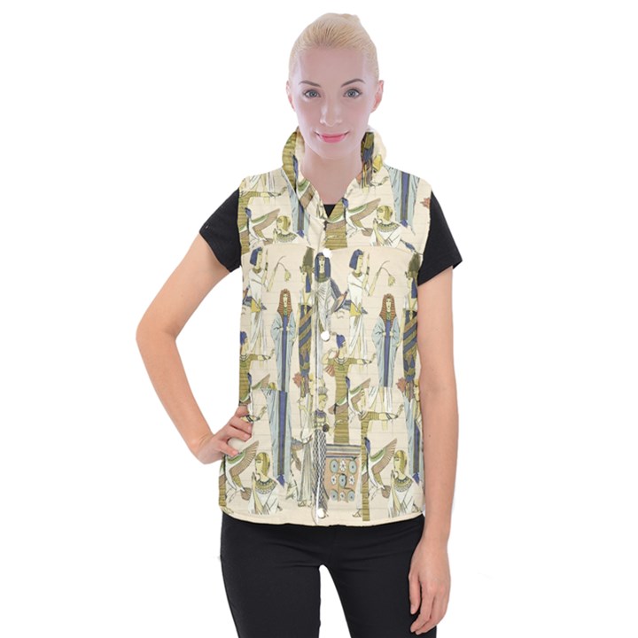 Egyptian Paper Woman Dress Design Women s Button Up Vest