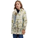 Egyptian Paper Woman Dress Design Kids  Hooded Longline Puffer Jacket View3