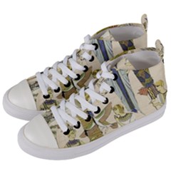 Egyptian Paper Woman Dress Design Women s Mid-top Canvas Sneakers by Proyonanggan