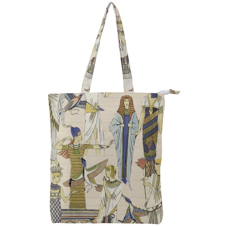 Egyptian Paper Woman Dress Design Double Zip Up Tote Bag