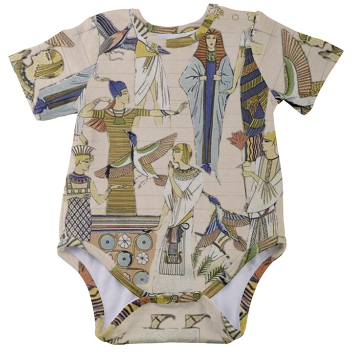 Egyptian Paper Woman Dress Design Baby Short Sleeve Bodysuit