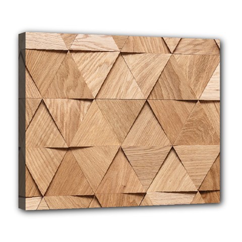 Wooden Triangles Texture, Wooden Wooden Deluxe Canvas 24  X 20  (stretched) by nateshop