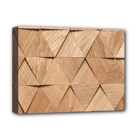 Wooden Triangles Texture, Wooden Wooden Deluxe Canvas 16  X 12  (stretched)  by nateshop