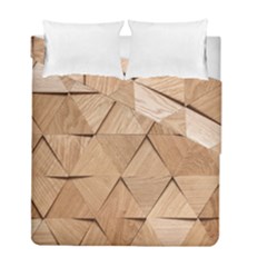 Wooden Triangles Texture, Wooden Wooden Duvet Cover Double Side (full/ Double Size) by nateshop