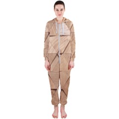 Wooden Triangles Texture, Wooden Wooden Hooded Jumpsuit (ladies) by nateshop