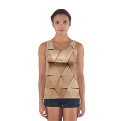 Wooden Triangles Texture, Wooden Wooden Sport Tank Top  by nateshop