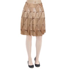 Wooden Triangles Texture, Wooden Wooden Pleated Skirt by nateshop