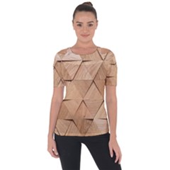 Wooden Triangles Texture, Wooden Wooden Shoulder Cut Out Short Sleeve Top by nateshop