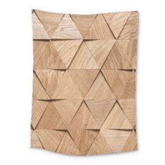 Wooden Triangles Texture, Wooden Wooden Medium Tapestry