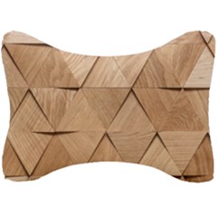 Wooden Triangles Texture, Wooden Wooden Seat Head Rest Cushion by nateshop