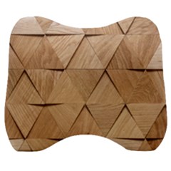 Wooden Triangles Texture, Wooden Wooden Velour Head Support Cushion by nateshop