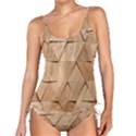 Wooden Triangles Texture, Wooden Wooden Tankini Set View1