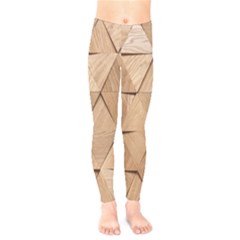 Wooden Triangles Texture, Wooden Wooden Kids  Leggings by nateshop