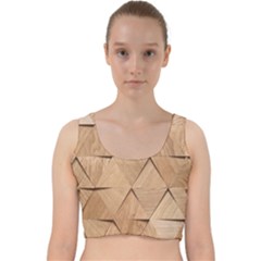 Wooden Triangles Texture, Wooden Wooden Velvet Racer Back Crop Top by nateshop