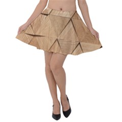 Wooden Triangles Texture, Wooden Wooden Velvet Skater Skirt by nateshop