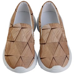 Wooden Triangles Texture, Wooden Wooden Kids Lightweight Slip Ons by nateshop