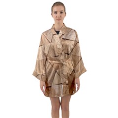 Wooden Triangles Texture, Wooden Wooden Long Sleeve Satin Kimono by nateshop