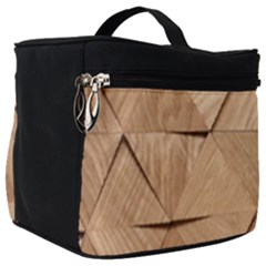 Wooden Triangles Texture, Wooden Wooden Make Up Travel Bag (big) by nateshop