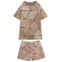 Wooden Triangles Texture, Wooden Wooden Kids  Swim T-Shirt and Shorts Set View1