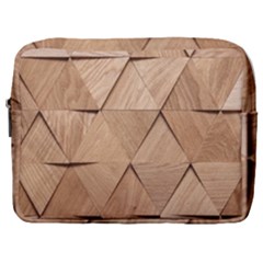 Wooden Triangles Texture, Wooden Wooden Make Up Pouch (large) by nateshop