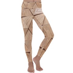 Wooden Triangles Texture, Wooden Wooden Kids  Lightweight Velour Classic Yoga Leggings by nateshop