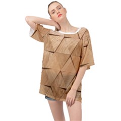 Wooden Triangles Texture, Wooden Wooden Oversized Chiffon Top by nateshop