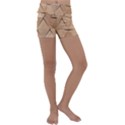 Wooden Triangles Texture, Wooden Wooden Kids  Lightweight Velour Yoga Shorts View1