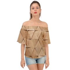 Wooden Triangles Texture, Wooden Wooden Off Shoulder Short Sleeve Top by nateshop