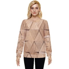 Wooden Triangles Texture, Wooden Wooden Hidden Pocket Sweatshirt