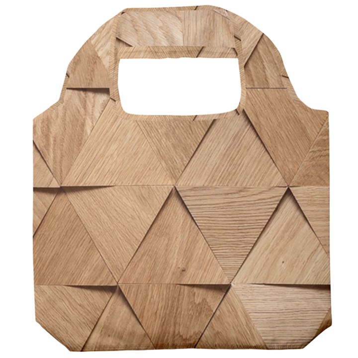 Wooden Triangles Texture, Wooden Wooden Foldable Grocery Recycle Bag