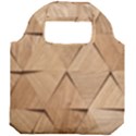 Wooden Triangles Texture, Wooden Wooden Foldable Grocery Recycle Bag View2