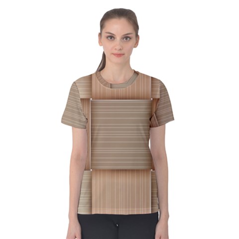 Wooden Wickerwork Textures, Square Patterns, Vector Women s Cotton T-shirt by nateshop