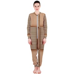 Wooden Wickerwork Textures, Square Patterns, Vector Onepiece Jumpsuit (ladies) by nateshop