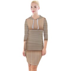 Wooden Wickerwork Textures, Square Patterns, Vector Quarter Sleeve Hood Bodycon Dress by nateshop