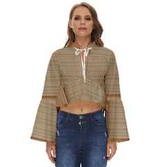 Wooden Wickerwork Textures, Square Patterns, Vector Boho Long Bell Sleeve Top