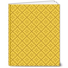 Yellow Floral Pattern Vintage Pattern, Yellow Background, 8  X 10  Hardcover Notebook by nateshop