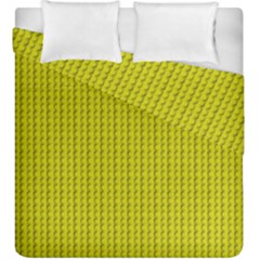 Yellow Lego Texture Macro, Yellow Dots Background Duvet Cover Double Side (king Size) by nateshop