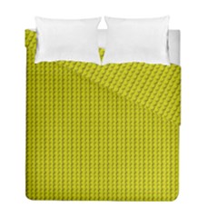 Yellow Lego Texture Macro, Yellow Dots Background Duvet Cover Double Side (full/ Double Size) by nateshop