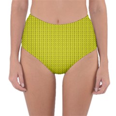 Yellow Lego Texture Macro, Yellow Dots Background Reversible High-waist Bikini Bottoms by nateshop