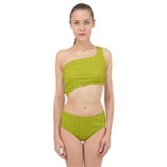 Yellow Lego Texture Macro, Yellow Dots Background Spliced Up Two Piece Swimsuit by nateshop