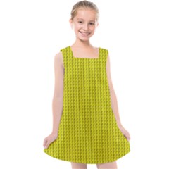 Yellow Lego Texture Macro, Yellow Dots Background Kids  Cross Back Dress by nateshop