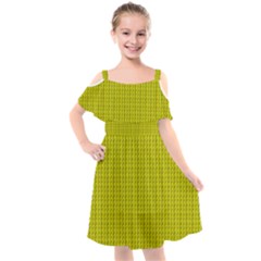 Yellow Lego Texture Macro, Yellow Dots Background Kids  Cut Out Shoulders Chiffon Dress by nateshop