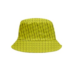 Yellow Lego Texture Macro, Yellow Dots Background Inside Out Bucket Hat (kids) by nateshop