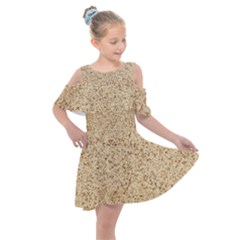 Yellow Sand Texture Kids  Shoulder Cutout Chiffon Dress by nateshop