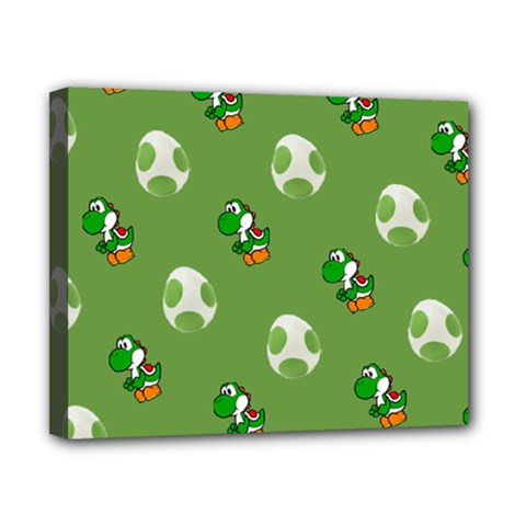 Yoshi Print, Super, Huevo, Game, Green, Egg, Mario Canvas 10  X 8  (stretched) by nateshop