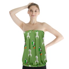 Yoshi Print, Super, Huevo, Game, Green, Egg, Mario Strapless Top by nateshop