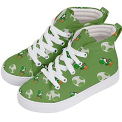 Yoshi Print, Super, Huevo, Game, Green, Egg, Mario Kids  Hi-top Skate Sneakers by nateshop